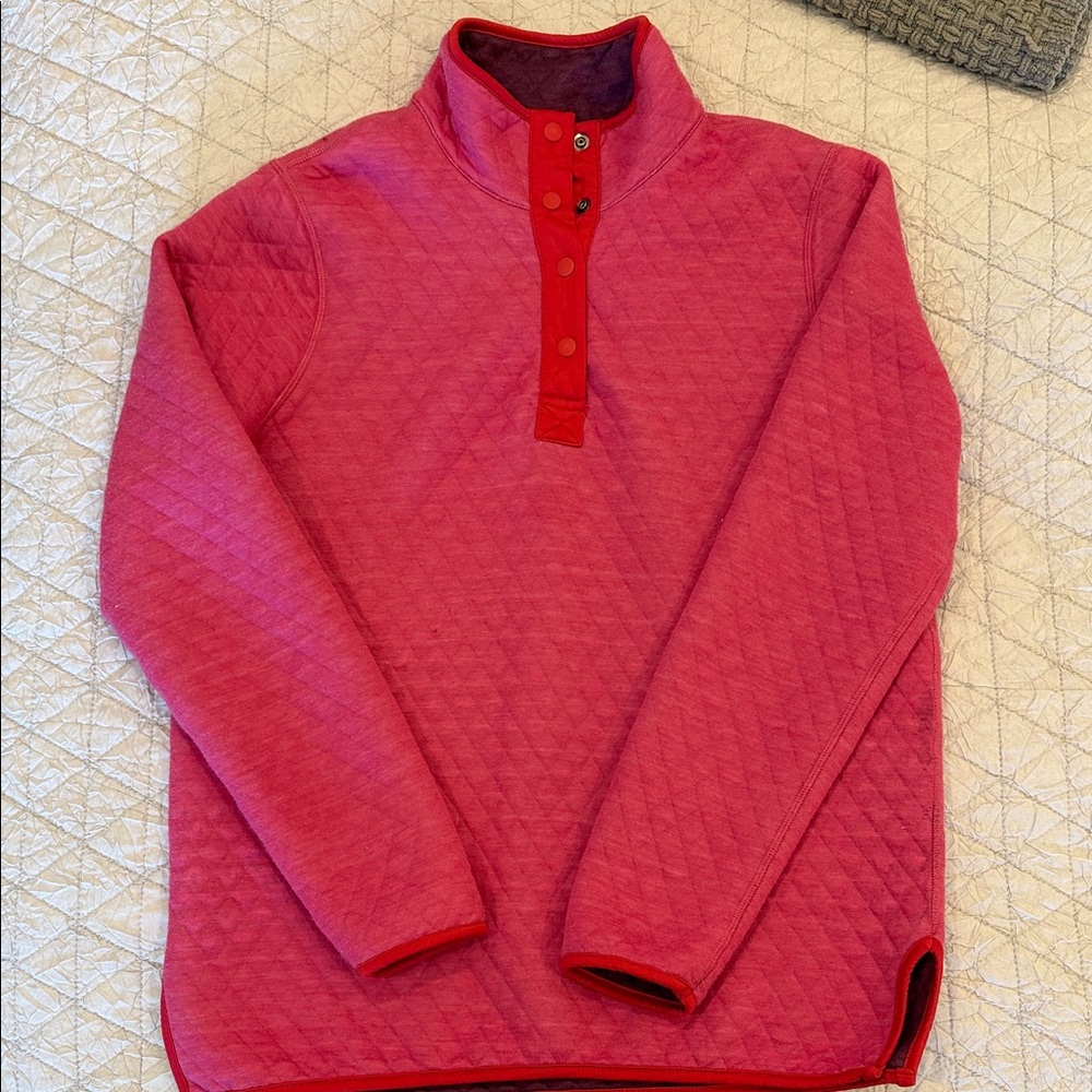 Marine Layer Fuchsia Quilted Pullover